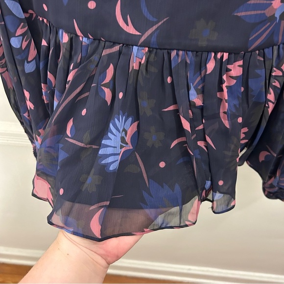 Ted Baker Stephanie Blouse 14 6 Navy Floral top shirt - Picture 6 of 13